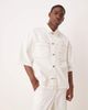 ASOS DESIGN ASOS DESIGN oversized short sleeve denim shirt with patch pockets in ecru - part of a set-White - 1