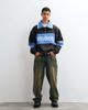 ASOS DESIGN ASOS DESIGN oversized spread collar half zip sweatshirt with contrast rib, cut & sew panel and print in brown - 2