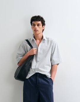 ASOS DESIGN ASOS DESIGN oversized striped poplin shirt in white