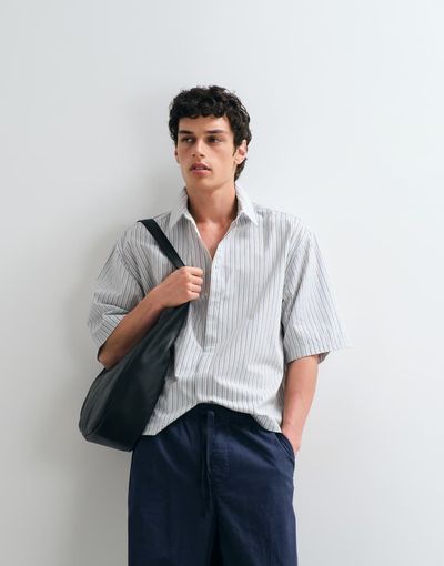 ASOS DESIGN ASOS DESIGN oversized striped poplin shirt in white