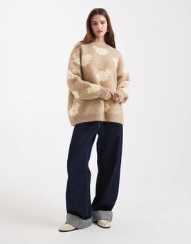 ASOS DESIGN ASOS DESIGN oversized sweater in yellow floral pattern
