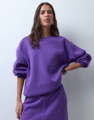 Asos Design Oversized Sweatshirt Set In Purple