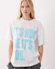 ASOS DESIGN ASOS DESIGN oversized T-shirt block with It's Not Me It's You graphic in white and turquoise - 3
