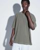 ASOS DESIGN ASOS DESIGN oversized t-shirt in dark green washed waffle - 3