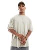 ASOS DESIGN ASOS DESIGN oversized t-shirt with athletic graphic in beige-Neutral - 3