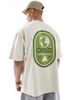 ASOS DESIGN ASOS DESIGN oversized t-shirt with athletic graphic in beige-Neutral - 4