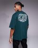 ASOS DESIGN ASOS DESIGN oversized t-shirt with athletic graphic in dark green - 1