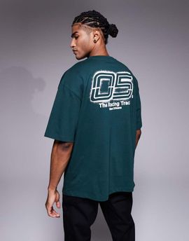 ASOS DESIGN ASOS DESIGN oversized t-shirt with athletic graphic in dark green