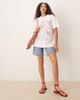 ASOS DESIGN ASOS DESIGN oversized t-shirt with band graphic and lace overlay in white - 4