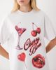 ASOS DESIGN ASOS DESIGN oversized T-shirt with Cherry Bomb airbrush graphic in white - 3