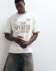 ASOS DESIGN ASOS DESIGN oversized T-shirt with Club Sportif graphic and tipping in cream-White - 1