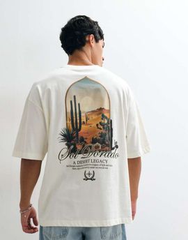 ASOS DESIGN ASOS DESIGN oversized t-shirt with desert graphic in beige-White