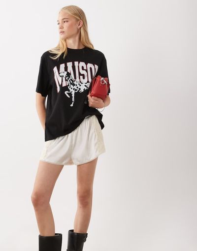 ASOS DESIGN ASOS DESIGN oversized T-shirt with Maison Dalmatian graphic in black-Multi