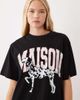 ASOS DESIGN ASOS DESIGN oversized T-shirt with Maison Dalmatian graphic in black-Multi - 2