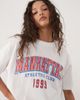 ASOS DESIGN ASOS DESIGN oversized T-shirt with Manhattan Athletics Dept graphic in white and red - 1