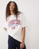 ASOS DESIGN ASOS DESIGN oversized T-shirt with Manhattan Athletics Dept graphic in white and red - 3