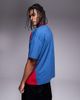 ASOS DESIGN ASOS DESIGN oversized t-shirt with paneling and athletic graphic in blue and red - 3