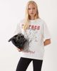 ASOS DESIGN ASOS DESIGN oversized T-shirt with pin-up martini graphic in cream-White - 3