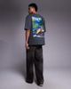 ASOS DESIGN ASOS DESIGN oversized T-shirt with race car graphic in dark gray - 2