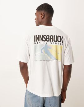 ASOS DESIGN ASOS DESIGN oversized t-shirt with ski sports graphic in white