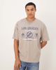 ASOS DESIGN ASOS DESIGN oversized T-shirt with sports graphic in light brown - 1