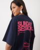 ASOS DESIGN ASOS DESIGN Oversized T-shirt with sunday sessions graphic in pink and blue-Multi - 1