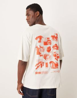 ASOS DESIGN ASOS DESIGN oversized t-shirt with sushi studio graphics in white