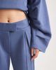 ASOS DESIGN ASOS DESIGN oversized tailored brushback sweatpants with seam detail in denim blue-Navy - 2