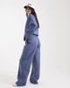 ASOS DESIGN ASOS DESIGN oversized tailored brushback sweatpants with seam detail in denim blue-Navy - 3