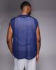 ASOS DESIGN ASOS DESIGN oversized tank top with athletic graphic in navy mesh - 3