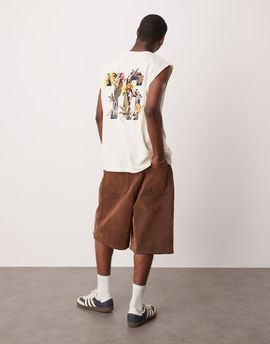 ASOS DESIGN ASOS DESIGN oversized tank top with floral athletic graphic in white
