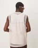 ASOS DESIGN ASOS DESIGN oversized tank top with v-neck in stone open mesh-Neutral - 4