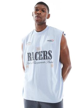 ASOS DESIGN ASOS DESIGN oversized tank with soccer graphic in blue