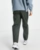 ASOS DESIGN ASOS DESIGN oversized tapered chinos in dark green - 4