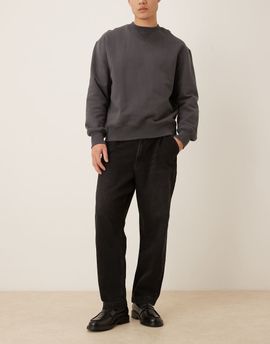 ASOS DESIGN ASOS DESIGN oversized tapered jeans in black with pleats - part of a set-Brown