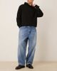 ASOS DESIGN ASOS DESIGN oversized tapered jeans in light wash blue with pleats - 1