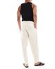 ASOS DESIGN ASOS DESIGN oversized tapered linen look pants with belt in beige-Neutral - 2