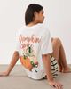 ASOS DESIGN ASOS DESIGN oversized tee and shorts pajama set in pumpkin spice print-Multi - 1