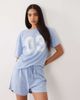 ASOS DESIGN ASOS DESIGN oversized tee and shorts pajama set with 03 graphic in blue-Multi - 1