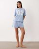 ASOS DESIGN ASOS DESIGN oversized tee and shorts pajama set with 03 graphic in blue-Multi - 2