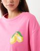 ASOS DESIGN ASOS DESIGN oversized tee and shorts pajama set with lemonade graphic in blue and pink - 3