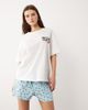 ASOS DESIGN ASOS DESIGN oversized tee and shorts pajama set with tomato graphic in blue-White - 2