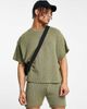 ASOS DESIGN ASOS DESIGN oversized textured T-shirt in khaki - part of a set-Green - 1