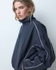 ASOS DESIGN ASOS DESIGN oversized track jacket in navy with stone piping-Black - 4