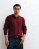 ASOS DESIGN ASOS DESIGN oversized v-neck knit sweater in berry-Red - 1
