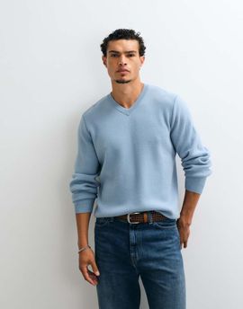 ASOS DESIGN ASOS DESIGN oversized v-neck knit sweater in pale blue