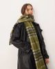 ASOS DESIGN ASOS DESIGN oversized woven check tassel scarf in olive-Multi - 3
