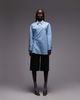 ASOS DESIGN ASOS DESIGN oversized wrap overshirt in blue - 1