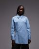 ASOS DESIGN ASOS DESIGN oversized wrap overshirt in blue - 2