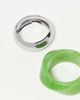 ASOS DESIGN ASOS DESIGN pack of 2 bangles in chunky green resin and silver tone-Multi - 2